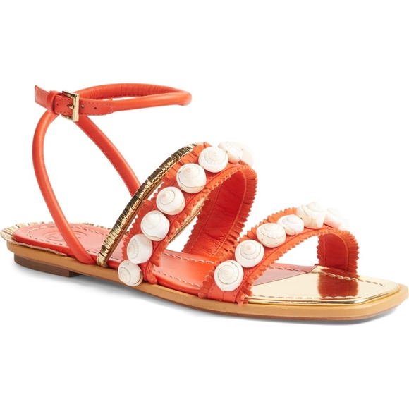 Tory Burch Shoes - NEW Tory Burch Sinclair Seashell Sandal Orange 6